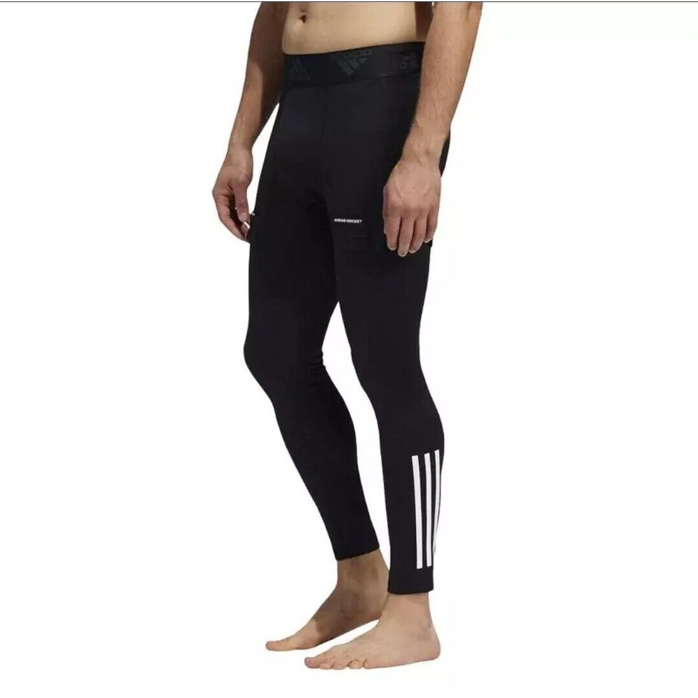 Adidas Hockey Baselayer Tights with Cup Mens Size S GQ9502 Black adiHockey Pants